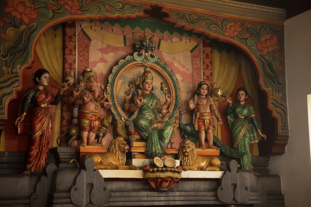 The statue of Goddess Mariamman in the inner sanctum
